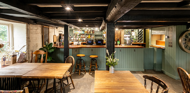 Refurbished pub classic pub with beer and beams